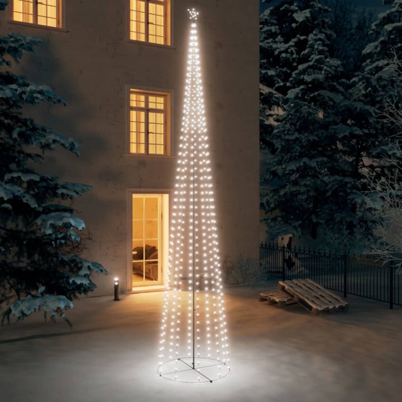 Árvore de Natal em cone c/ 752 luzes LED 160x500 cm branco frio-Árvores de Natal-Home Retail