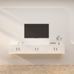 Móveis de TV de parede 3 pcs 80x34,5x40 cm branco brilhante