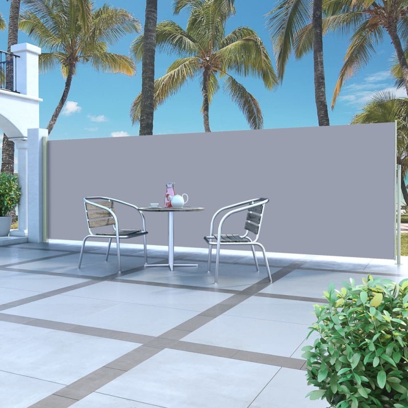 Toldo lateral retrátil 160 x 500 cm cinzento-Guarda-sóis e telas de varanda-Home Retail