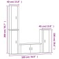 Conjunto móveis de TV 4 pcs madeira processada carvalho fumado