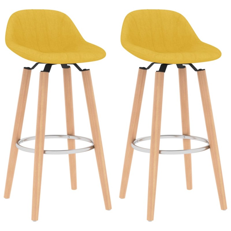 Bancos de bar 2 pcs tecido amarelo mostarda-Bancos de bar-Home Retail