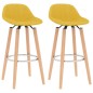 Bancos de bar 2 pcs tecido amarelo mostarda