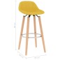 Bancos de bar 2 pcs tecido amarelo mostarda