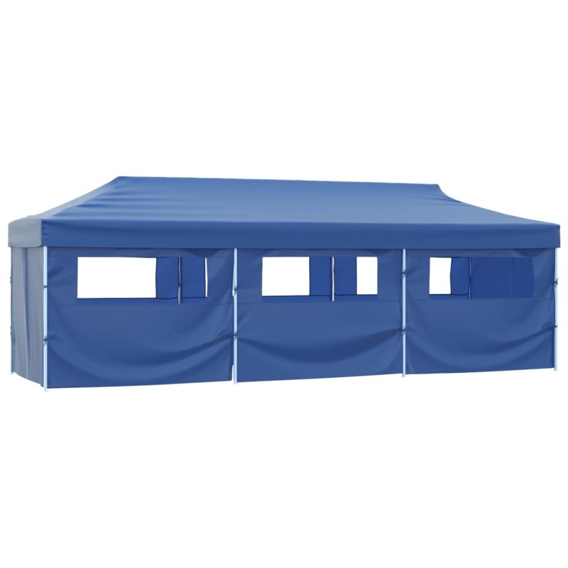 Tenda para festas pop-up dobrável c/ 8 paredes 3x9 m azul-Toldos e gazebos-Home Retail