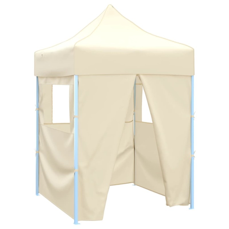 Tenda dobrável profissional festas 4 paredes 2x2 m aço creme-Toldos e gazebos-Home Retail