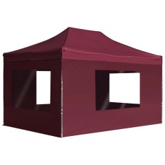 Tenda dobrável prof. c/ paredes alumínio 4,5x3m vermelho tinto