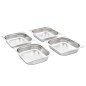 Recipientes gastronorm 4 pcs GN 1/2 65 mm aço inoxidável