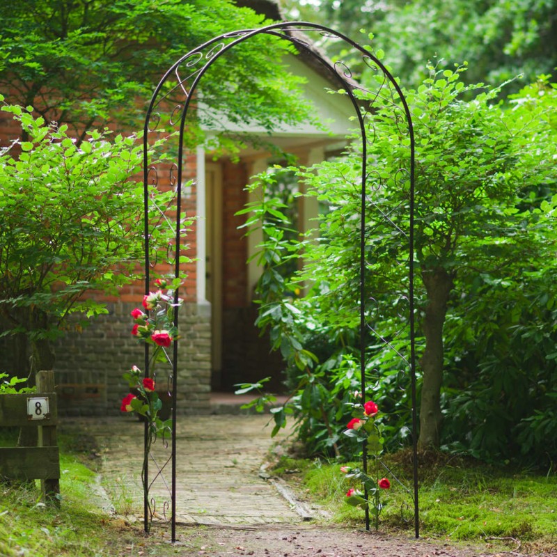 Nature Arco de jardim 100x37x230 cm metal preto-Arcos, treliças e pérgolas de jardim-Home Retail