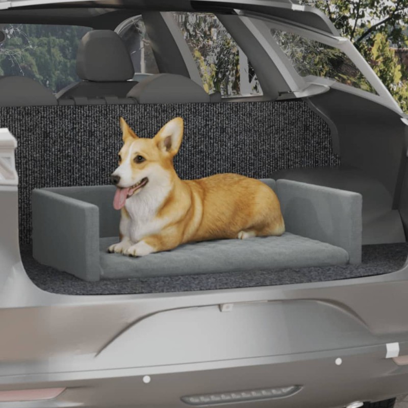 Cama/ninho bagageira de carro 70x45 cm aspeto linho cinza-claro-Ninhos para cães-Home Retail