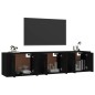 Móveis de TV de parede 3 pcs 57x34,5x40 cm preto