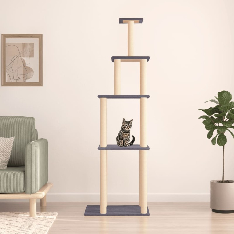 Árvore p/ gatos c/ postes arranhadores sisal 183cm cinza-escuro-Móveis para gatos-Home Retail