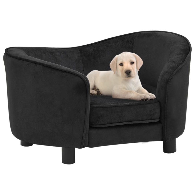 Sofá para cães 69x49x40 cm pelúcia preto-Ninhos para cães-Home Retail