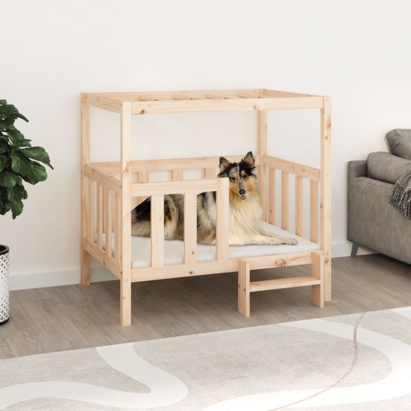 Cama para cães 105,5x83,5x100 cm madeira de pinho maciça-Ninhos para cães-Home Retail