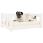 Cama para cães 65,5x50,5x28 cm madeira de pinho maciça branco