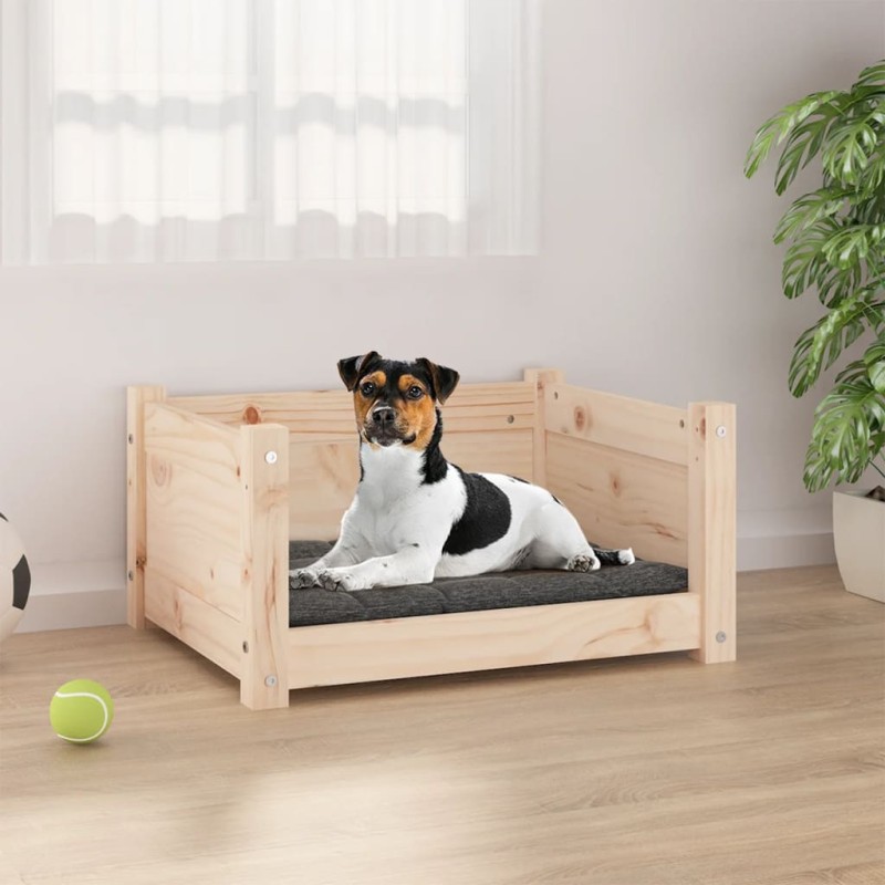 Cama para cães 55,5x45,5x28 cm madeira de pinho maciça-Ninhos para cães-Home Retail