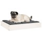 Cama para cães 61,5x49x9 cm madeira de pinho maciça branco