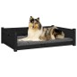 Cama para cães 95,5x65,5x28 cm madeira de pinho maciça preto