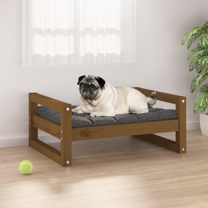 Cama p/ cães 65,5x50,5x28 cm madeira pinho maciça castanho mel-Ninhos para cães-Home Retail