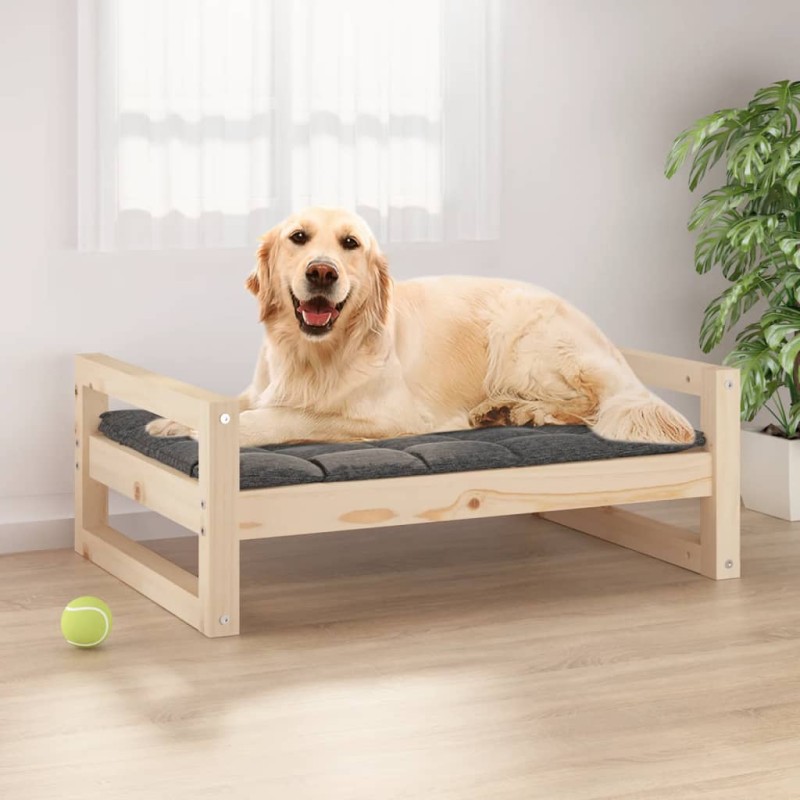 Cama para cães 75,5x55,5x28 cm madeira de pinho maciça-Ninhos para cães-Home Retail