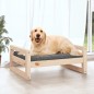 Cama para cães 75,5x55,5x28 cm madeira de pinho maciça