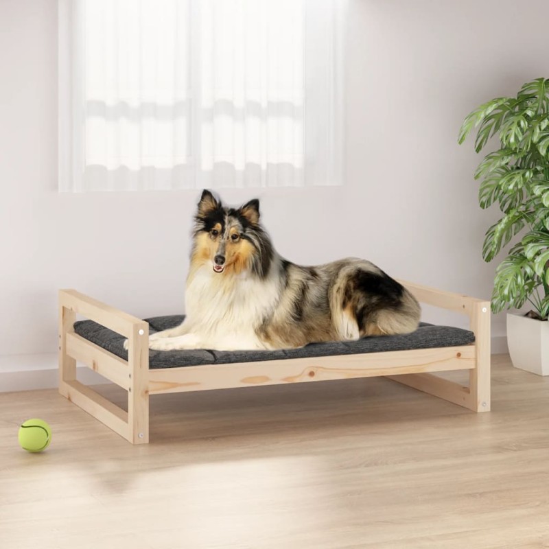 Cama para cães 95,5x65,5x28 cm madeira de pinho maciça-Ninhos para cães-Home Retail