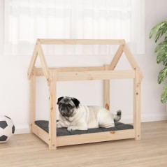 Cama para cães 71x55x70 cm madeira de pinho maciça