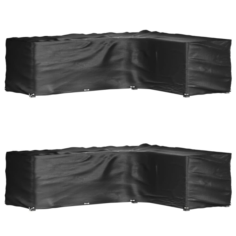 Capas p/ mobília jardim forma de L 2 pcs 16 ilhós 260x210x80 cm-Capas para móveis de jardim-Home Retail