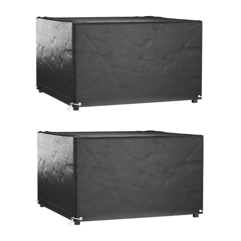 Capas p/ mobília de jardim 2 pcs 8 ilhós 125x125x75 cm quadrado-Capas para móveis de jardim-Home Retail