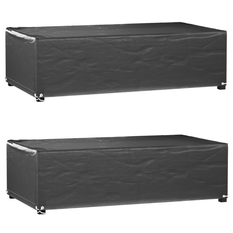 Capas p/ mobília de jardim 2 pcs 8 ilhós 125x70x35cm retangular-Capas para móveis de jardim-Home Retail