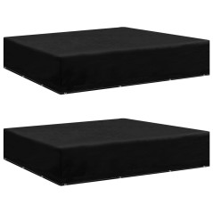 Capas para mobiliário de jardim 2 pcs c/ 12 ilhós 250x250x70 cm