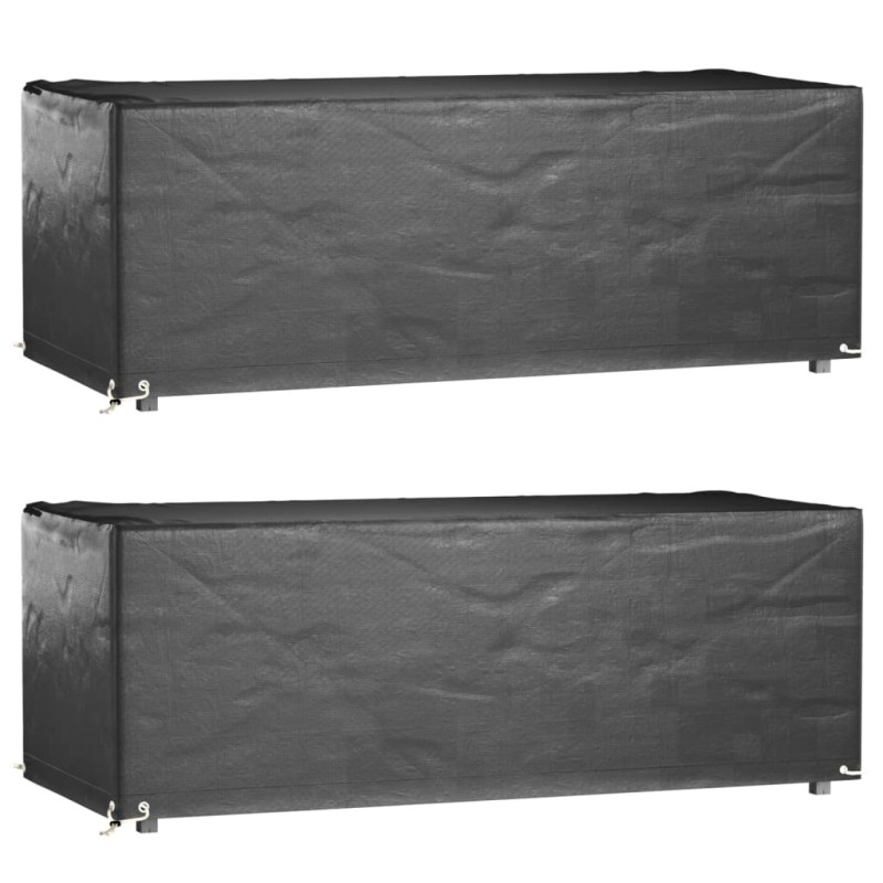 Capas p/ mobília de jardim 2 pcs 8 ilhós 192x82x65cm retangular-Capas para móveis de jardim-Home Retail