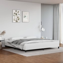 Estrutura cama c/ cabeceira couro artificial 200x200 cm branco