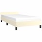 Estrutura de cama c/ cabeceira couro artificial 80x200 cm creme