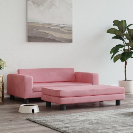 Cama para cães com extensão 100x50x30 cm veludo rosa