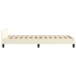 Estrutura de cama c/ cabeceira couro artificial 90x190 cm creme