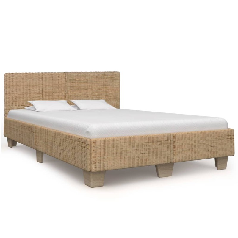 Estrutura de cama artesanal em vime natural 140x200 cm-Camas e estruturas de camas-Home Retail