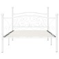 Estrutura de cama com estrado de ripas 90x200 cm metal branco