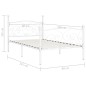 Estrutura de cama com estrado de ripas 90x200 cm metal branco