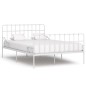 Estrutura de cama com estrado de ripas 140x200 cm metal branco