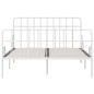 Estrutura de cama com estrado de ripas 140x200 cm metal branco