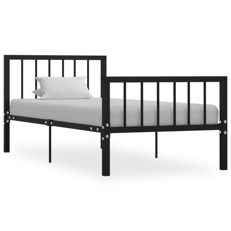 Estrutura de cama 90x200 cm metal preto-Camas e estruturas de camas-Home Retail