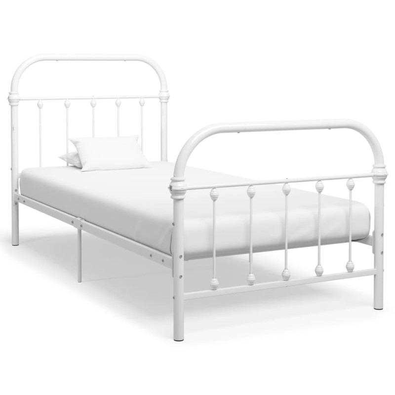 Estrutura de cama 100x200 cm metal branco-Camas e estruturas de camas-Home Retail