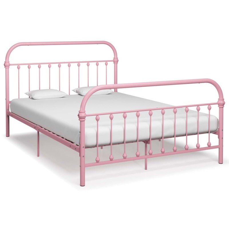 Estrutura de cama 160x200 cm metal rosa-Camas e estruturas de camas-Home Retail