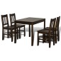 Conjunto Mesa com 4 Cadeiras / Madeira - Marrom