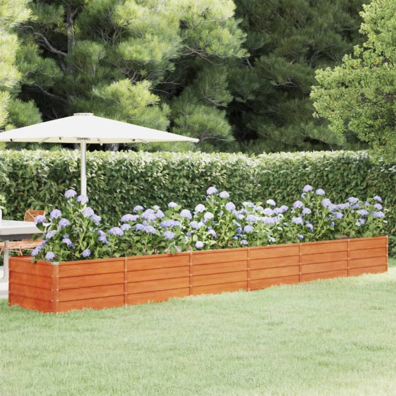 Canteiro de jardim 480x80x45 cm aço corten cor enferrujado-Vasos e floreiras-Home Retail