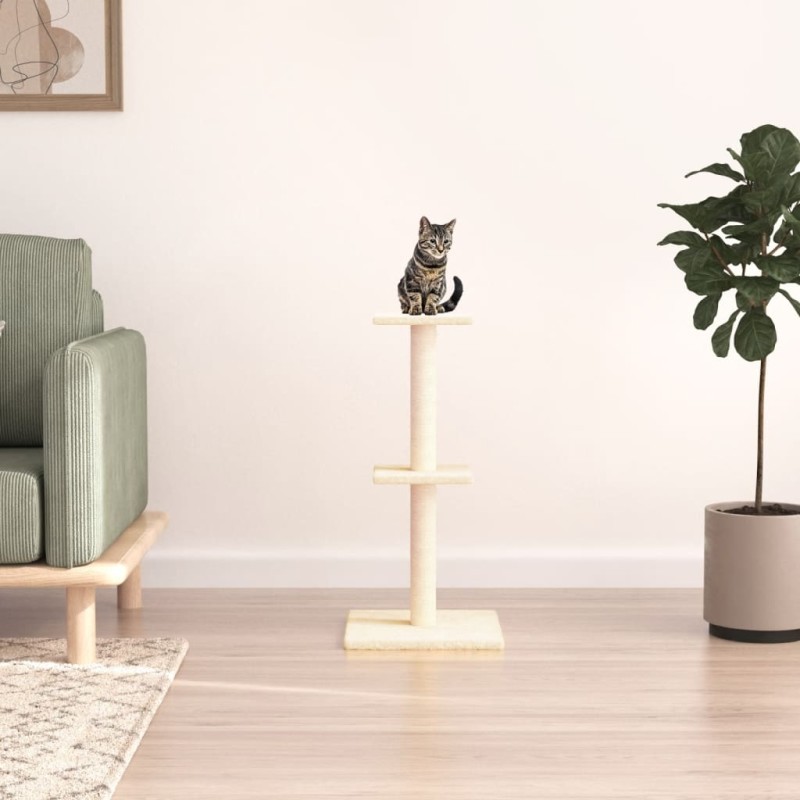 Árvore para gatos c/ postes arranhadores sisal 73 cm cor creme-Móveis para gatos-Home Retail