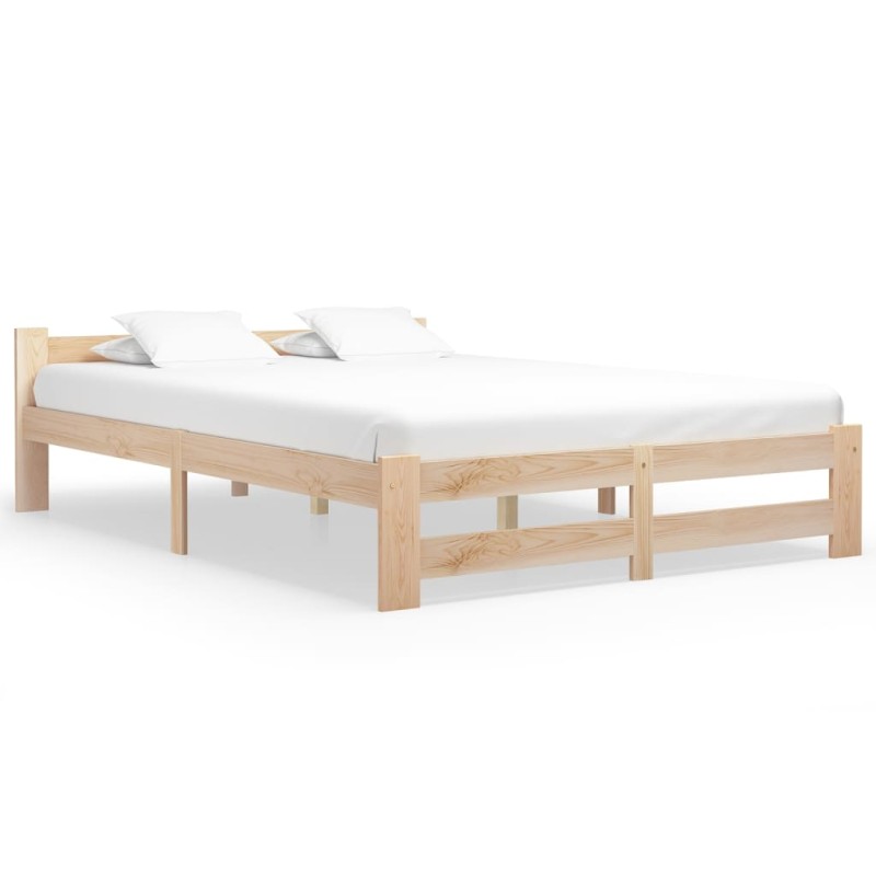 Estrutura de cama 160x200 cm madeira pinho maciço-Camas e estruturas de camas-Home Retail