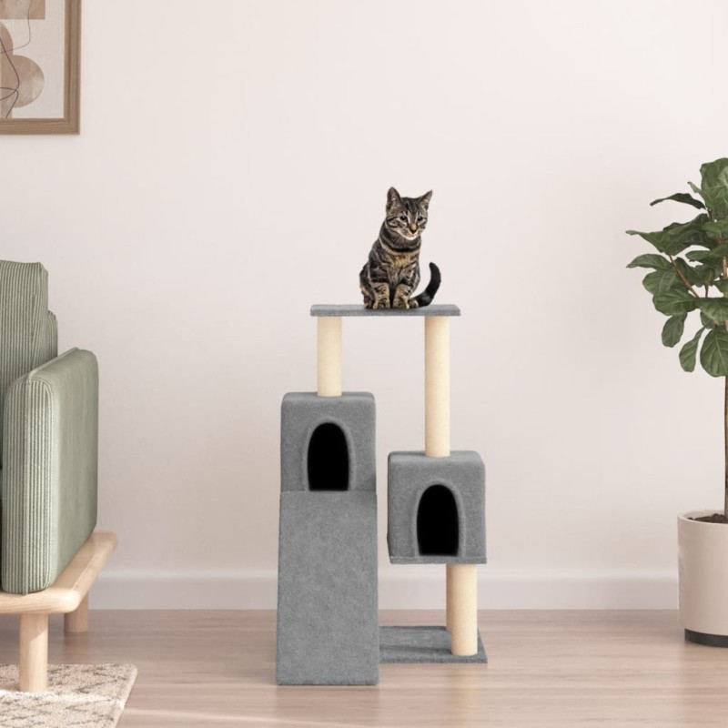 Árvore p/ gatos c/ postes arranhadores sisal 82 cm cinza-claro-Móveis para gatos-Home Retail