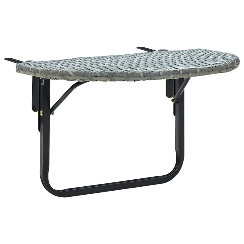 Mesa de varanda 60x60x40 cm vime PE cinzento-Mesas de jardim-Home Retail