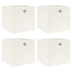 Caixas de arrumação 4 pcs 32x32x32 cm tecido branco